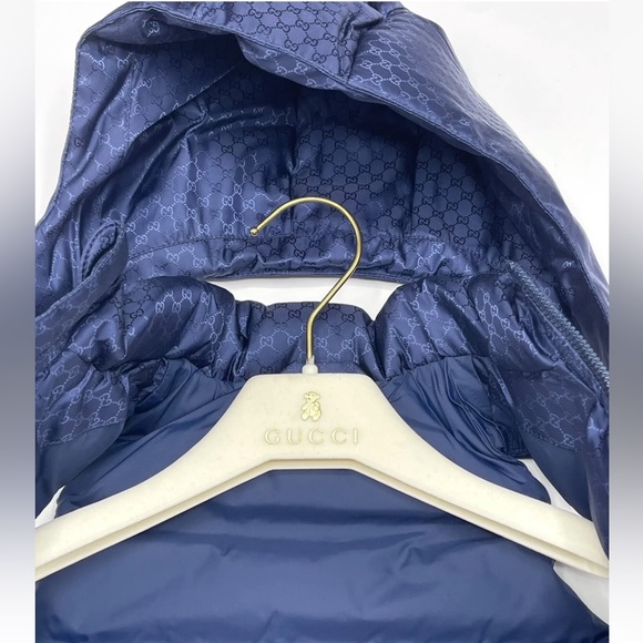 Gucci GG Kids 2011 Navy Blue Hooded Vest Size 9-12 Months GG Italy Vintage - Picture 4 of 8